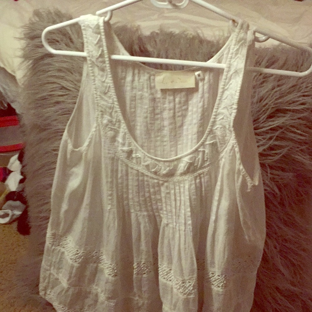 Babydoll white eyelets top